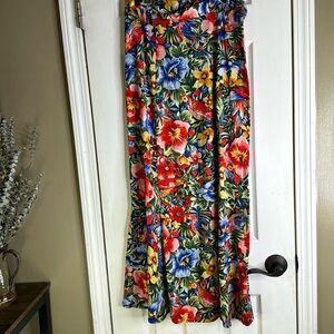 Joe Kealoha’s Hawaiian 🌺 Skirt Red Macaw Parrots Tropical Made in Hawaii Size 14